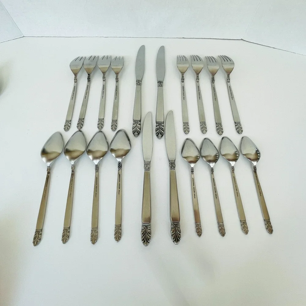 International Silver NORSE Satin Stainless Steel Flatware -20 pcs-Service for 4